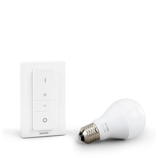 Philips - Hue Dimmer készlet, vezeték nélküli fényerőszabályozó kapcsoló + HUE 9,5W E27 fehér hangulatizzó (1db)