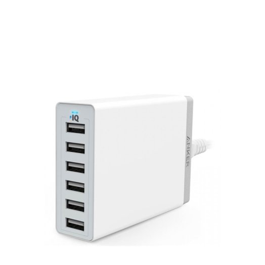 Anker - 60W 6-Port USB asztali töltő - Fehér