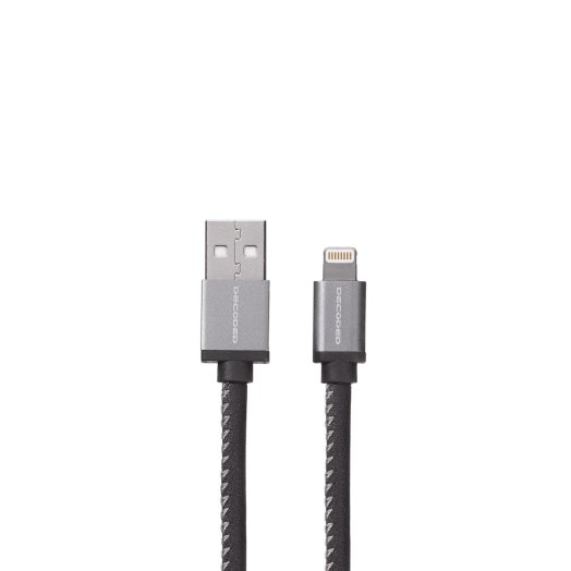 Decode - Leather Lightning to USB kábel (1,2m) - Fekete