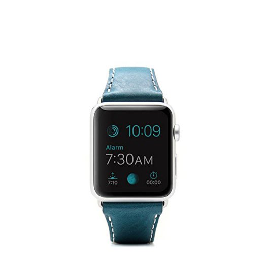 SLG Design - D6 Stripe Leather Band Apple Watch 42mm szíj - Kék