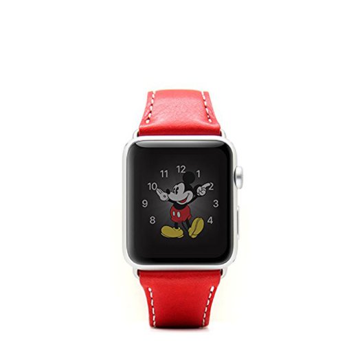 SLG Design - D6 Stripe Leather Band Apple Watch 42mm szíj - Piros