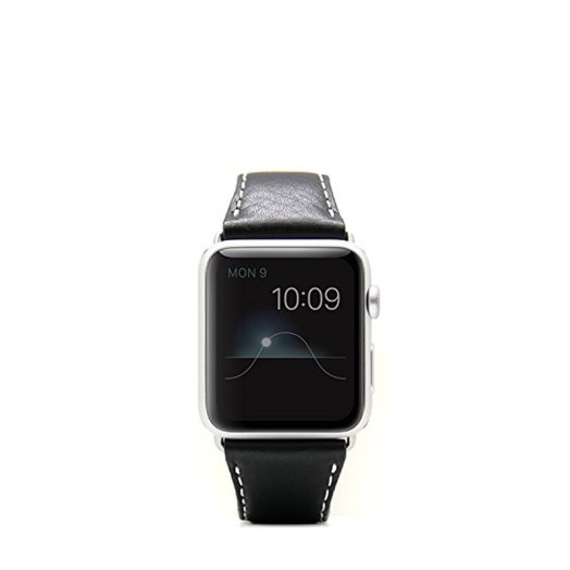 SLG Design - D6 Stripe Leather Band Apple Watch 38mm szíj - Fekete