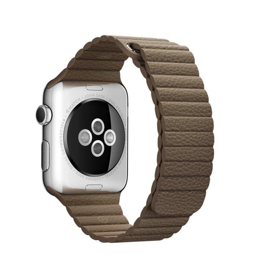 Apple - 42 mm-es világosbarna bőrszíj – nagy
