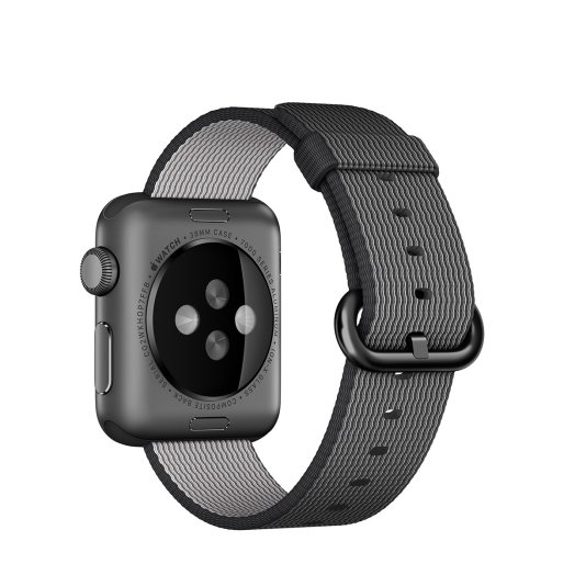 Apple - 38mm-es fekete szőtt műanyag szíj