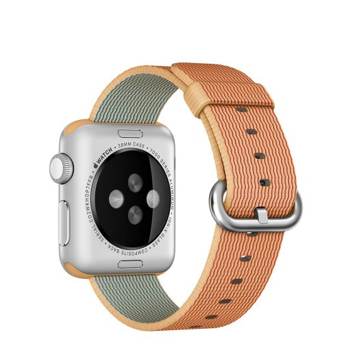 Apple - 38mm-es szőtt arany-piros műanyag szíj