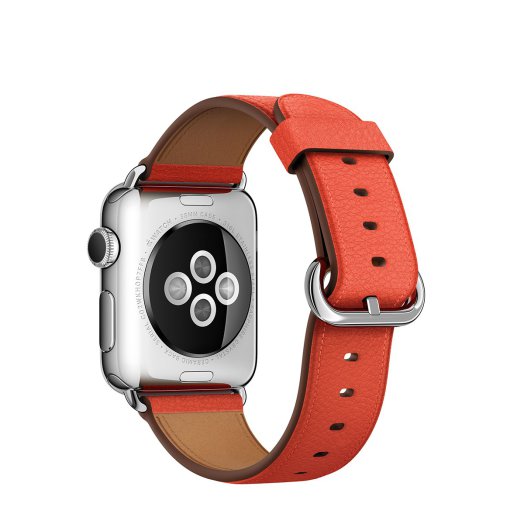Apple - 38 mm-es piros klasszikus csatos bőrszíj
