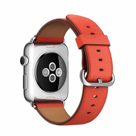 Apple - 42 mm-es piros klasszikus csatos bőrszíj