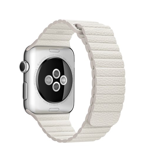 Apple - 42 mm-es fehér bőrszíj – nagy