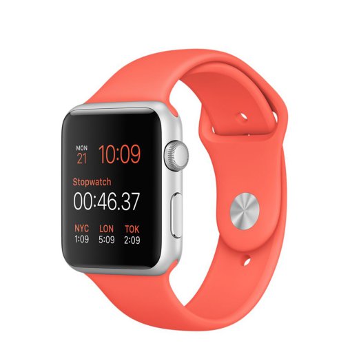 Apple Watch Sport - 42 mm-es, ezüstszínű alumíniumtok sárgabarackszínű sportszíjjal