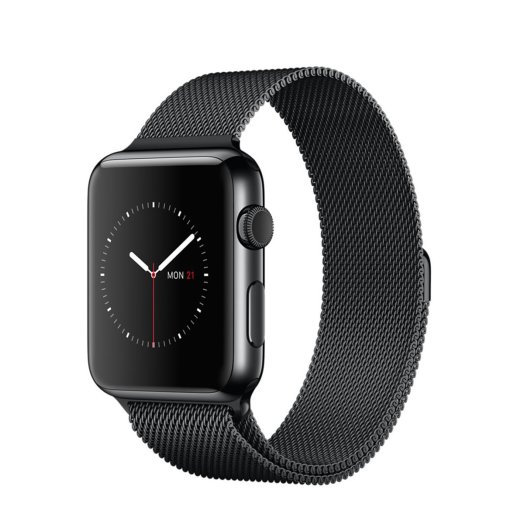 Apple Watch - 42 mm-es, rozsdamentes acél asztrofekete tok asztrofekete milánói szíjjal