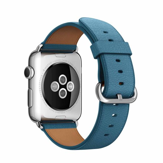Apple - 42 mm-es tengerkék színű klasszikus csatos bőrszíj