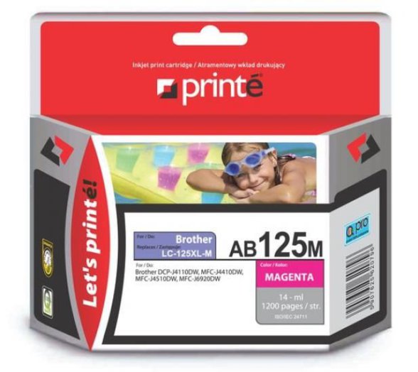Printé patron AB125M (Brother LC125XLM) piros