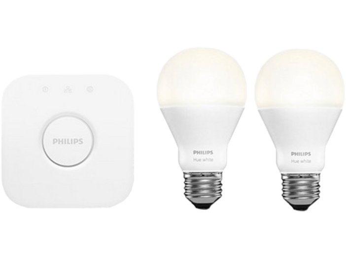 HUE Kezdőkészlet 9,5W E27 fehér hangulatizzó (2db) + bridge