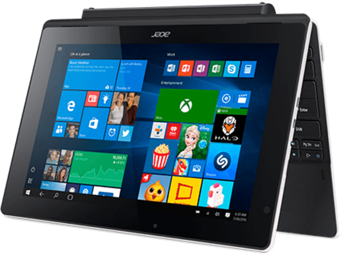 Aspire Switch 10 E fehér 2in1 eszköz NT.MX1EU.007 - Egyedi szurkolói kivitel
