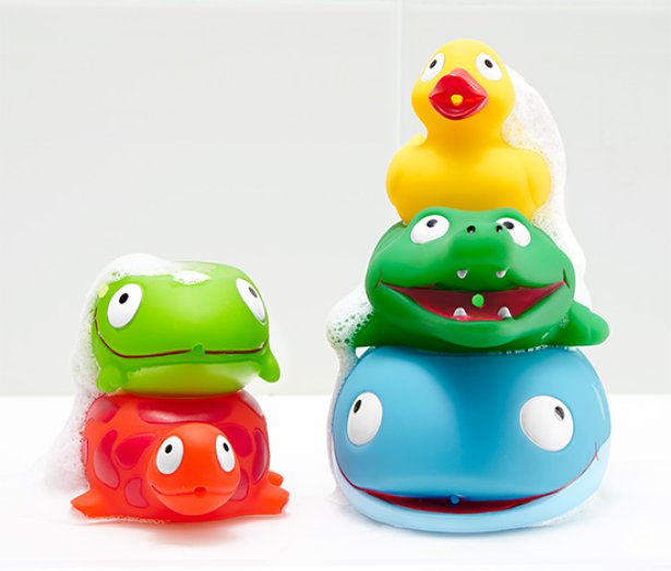 5 állatfigurás fürdőjáték szettben