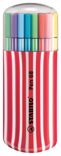 STABILO Pen 68 Zebrui filctoll 20 színű készl. piros