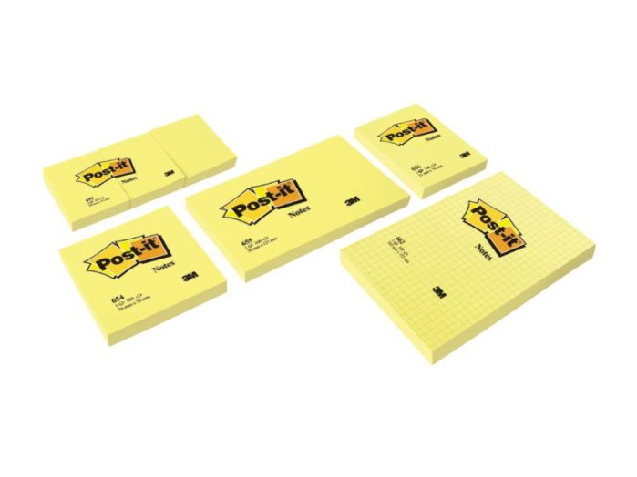 Öntapadós jegyzettömb, 76x76 mm, 100 lap, sárga, POST-IT