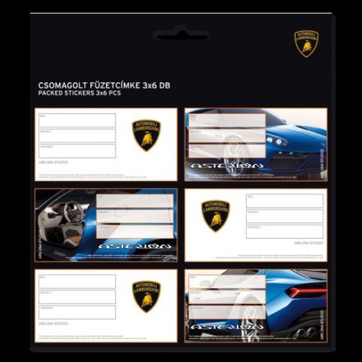 Füzetcímke, Lamborghini, 3x6 db, ARS UNA
