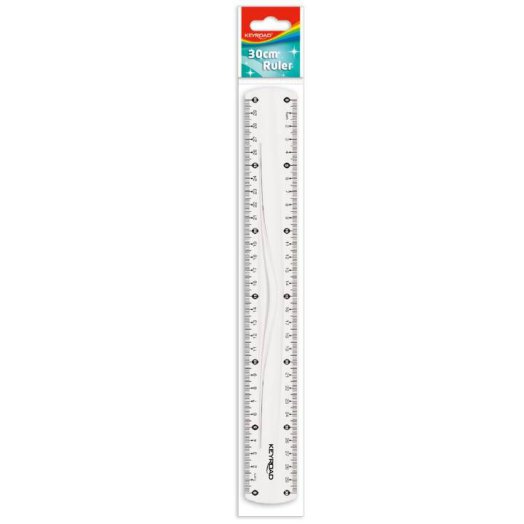 Műanyag vonalzó, 30 cm, KEYROAD