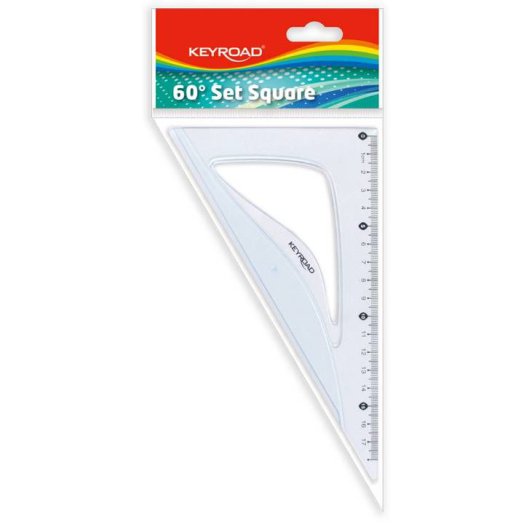 Műanyag vonalzó, 18 cm, 60 fokos, KEYROAD
