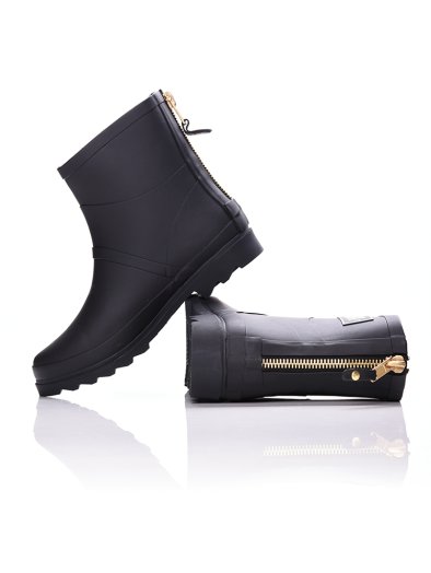BLACK COLOR ANKLE BOOT WITH ZIPPER
