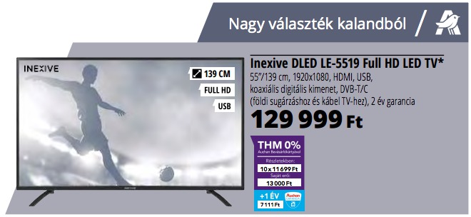 Auchan Inexive led tv akció