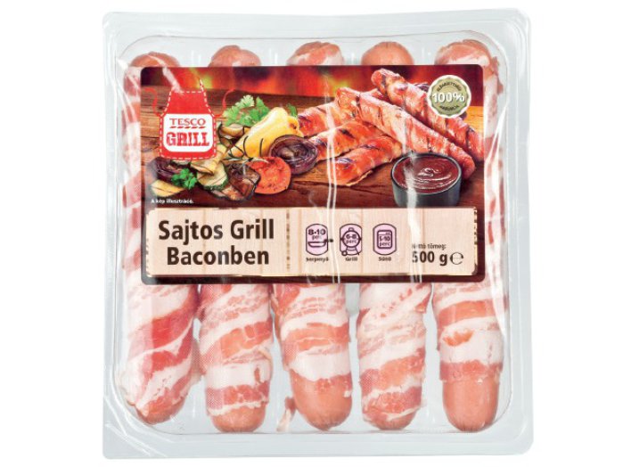 Tesco Grill sajtos grill baconben