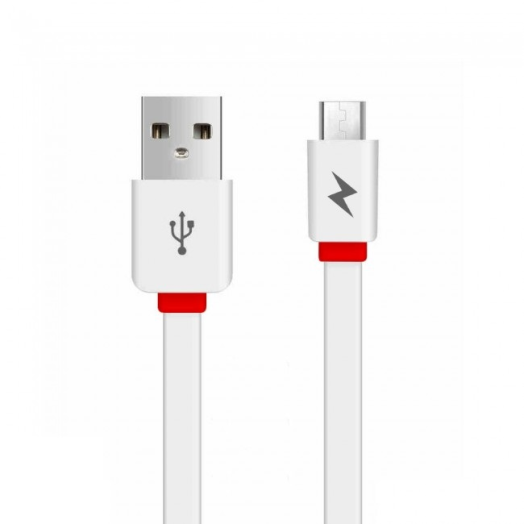 AWEI CL-950 lapos microUSB kábel fehér