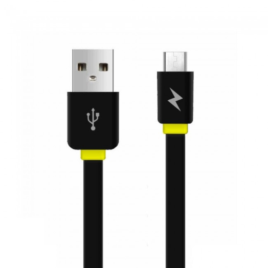 AWEI CL-950 lapos microUSB kábel fekete