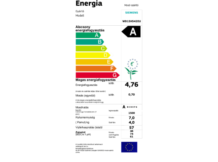 WD 15 H 542 EU mosó-szárítógép