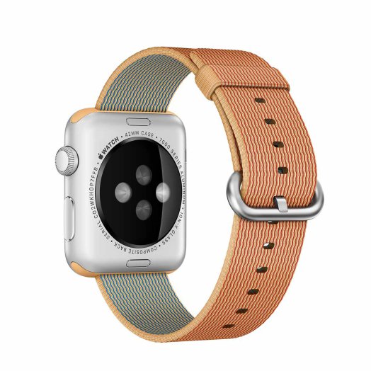 Apple - 42mm-es arany-piros szőtt műanyag szíj