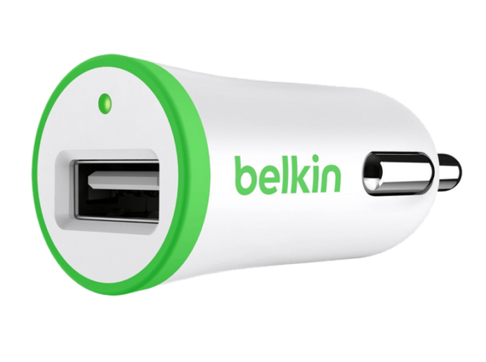 Autós töltő, zöld, USB, 1 aljzat, 1A
