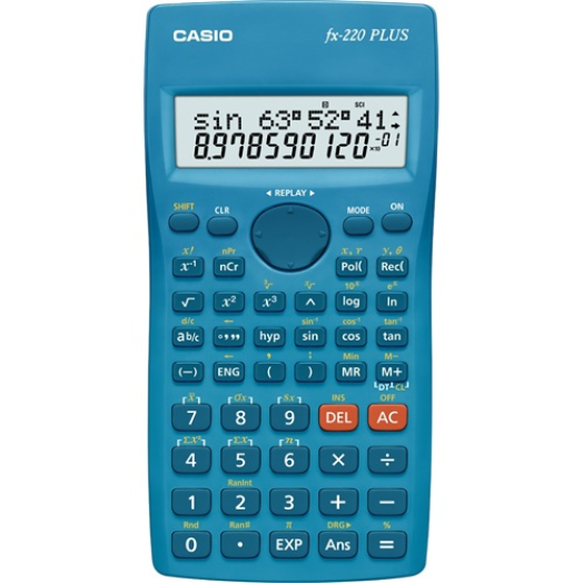Casio FX-220 Plus tudományos számológép, türkiz-kék