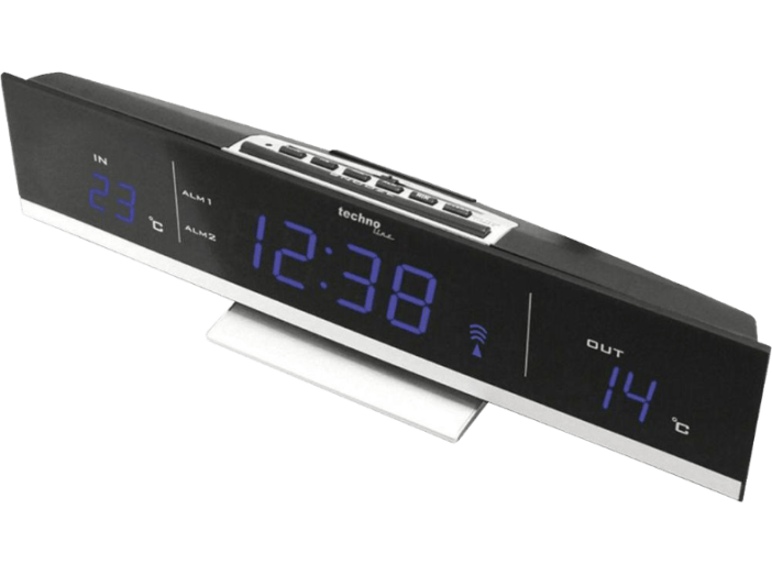 WS 6810B Külső/belső hőmérő, Rádiójelvezérelt óra, kék, LED
