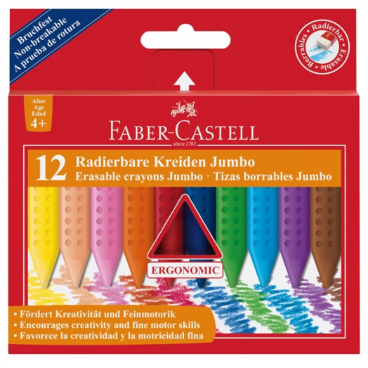 Faber-Castell Grip Jumbo zsírkréta 12 színű készlet