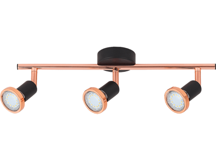 6848 Valentine 3as spot GU10 3x 50W m.fek/réz LED 3W