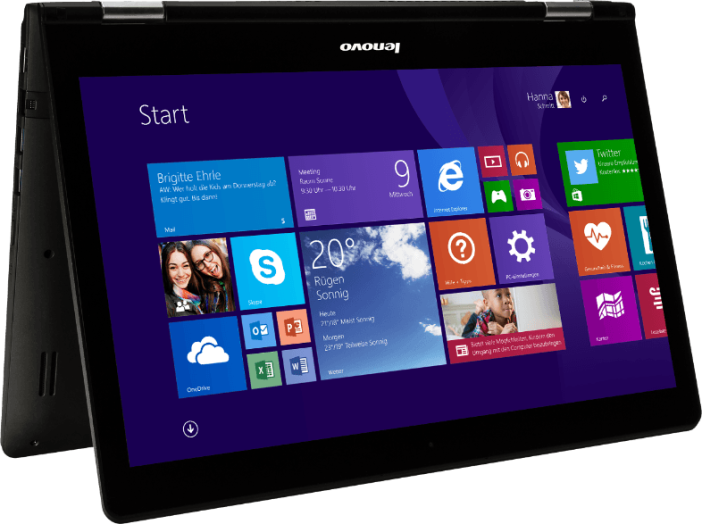 Yoga 500 fekete notebook 80N5004FHV(14" touch/Core i3/4GB/500GB + 8GB SSHD/Windows 8.1)