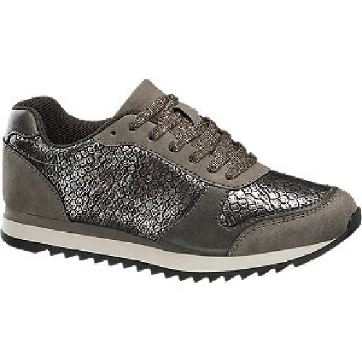 Hüllőmintás ezüst sneaker