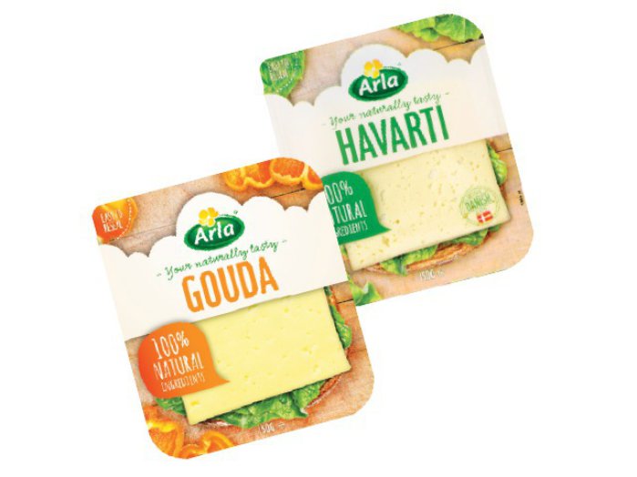 Arla szeletelt Gouda vagy Havarti sajt