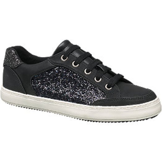 Fekete flitteres sneaker
