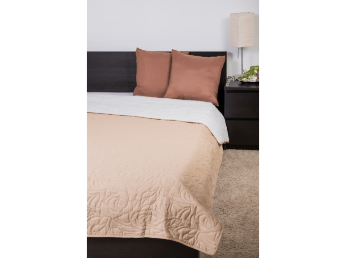 Ágytakaró, microfiber kétoldalas ágytakaró, bézs-krém színben