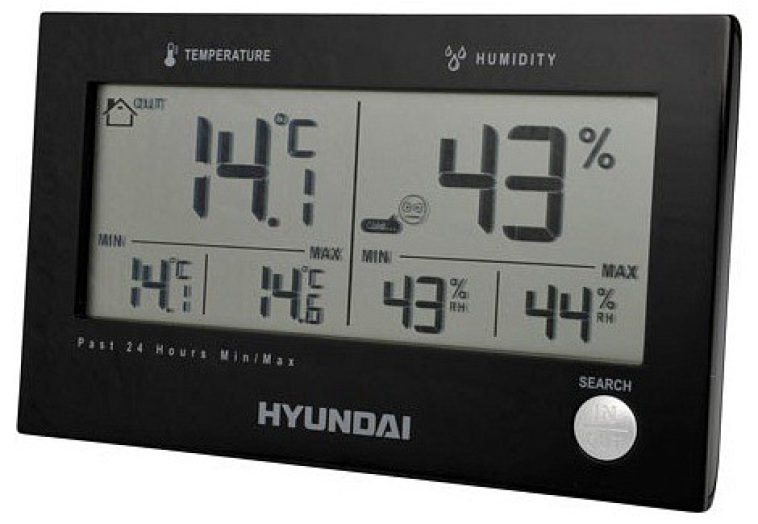 Hyundai WS2215B rádióvezérelt időjárás állomás fekete