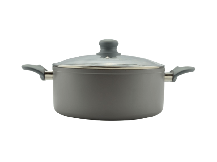 Kerámia bevonatos lábas, üvegfedővel, 24 cm