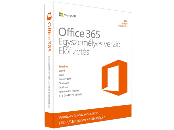 Office 365 Egyszemélyes verzió (1 éves előfizetés)