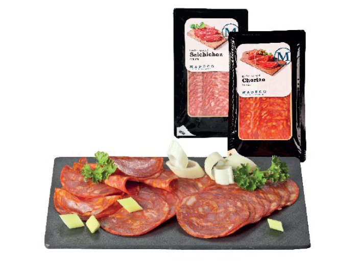 Madeco szeletelt Chorizo kolbász vagy Salchichon szalámi