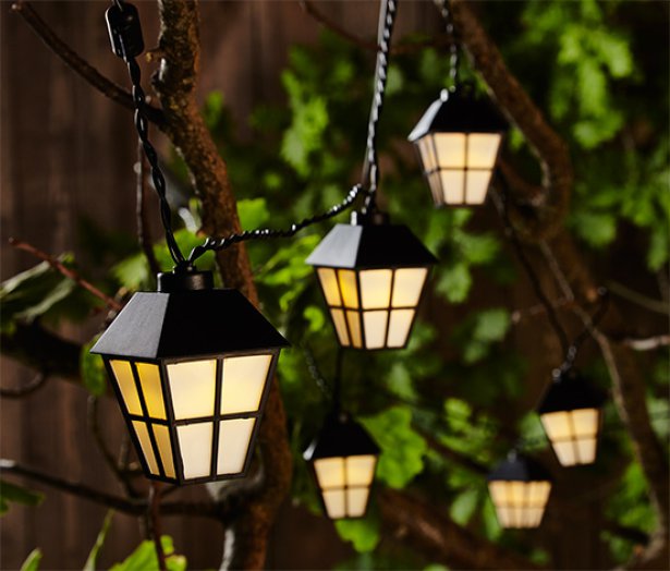 Napelemes led-es égősor, 10 lámpás