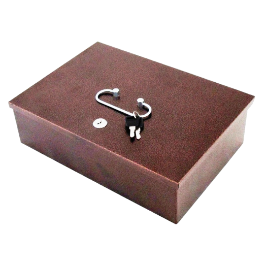PÉNZKAZETTA 21,5X8,5X18CM KÖZEPES   HORDOZHATÓ,BETÉT NÉLKÜL,BARNA