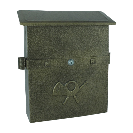 POSTALÁDA 37,5X33X10,5CM, HORG.     DÍSZES, BRONZ