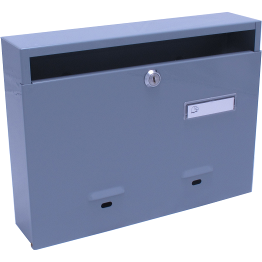 POSTALÁDA A4-ES 34X26X7,5 CM FEKVŐ, ZÁRAS, SZÜRKE
