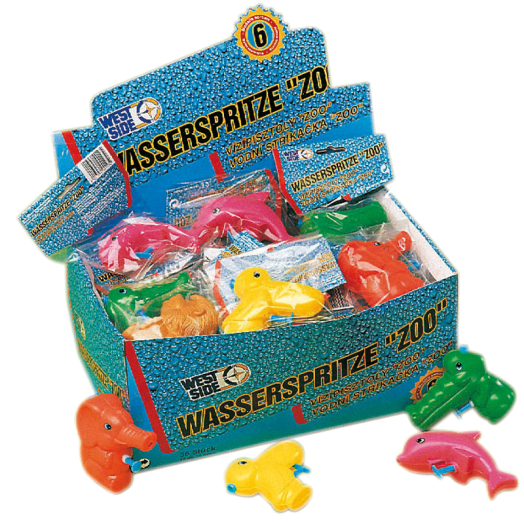 VÍZIPISZTOLY ZOO 10CM DISPLAY-BEN